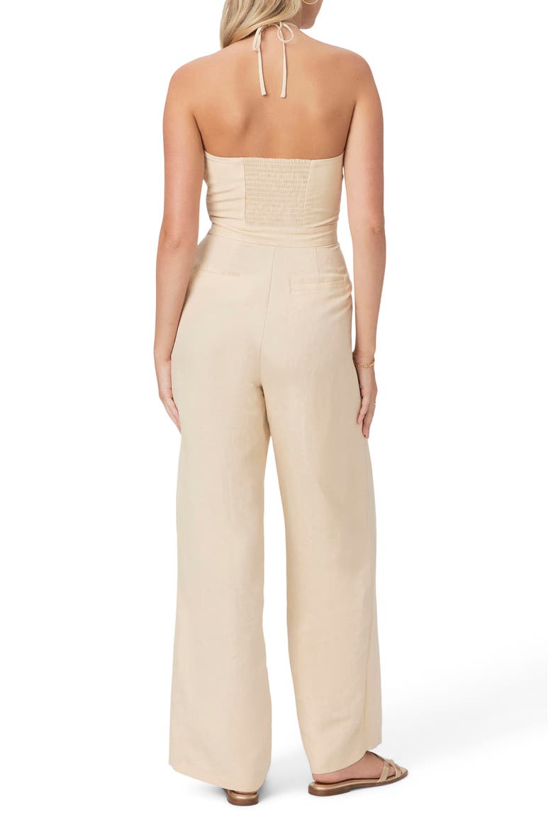 Thandie Linen Blend Jumpsuit, Alternate, color, SEASHELL