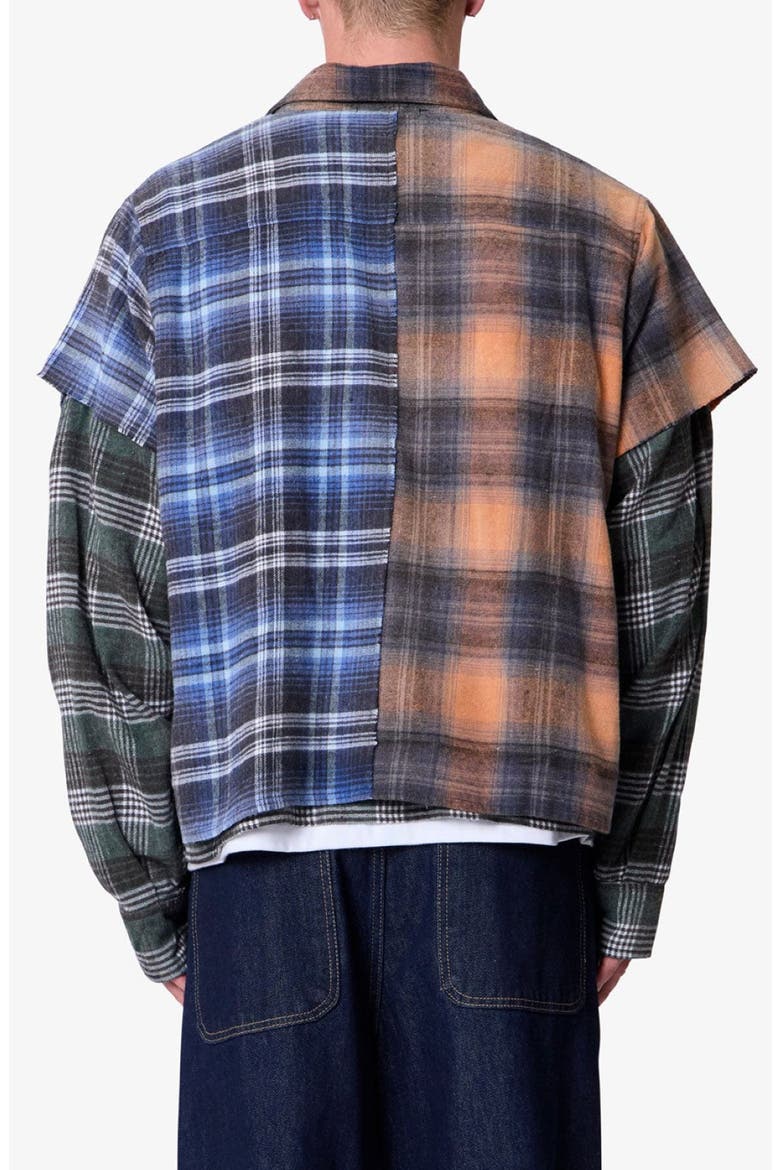 Knot the Mix Tie Front Flannel Shirt, Alternate, color, GREY MULTI