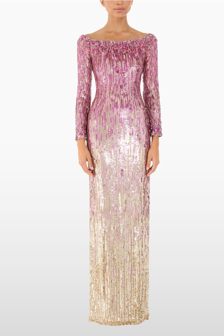 Marnie Sequin Maxi Dress, Alternate, color, Sand Fossil