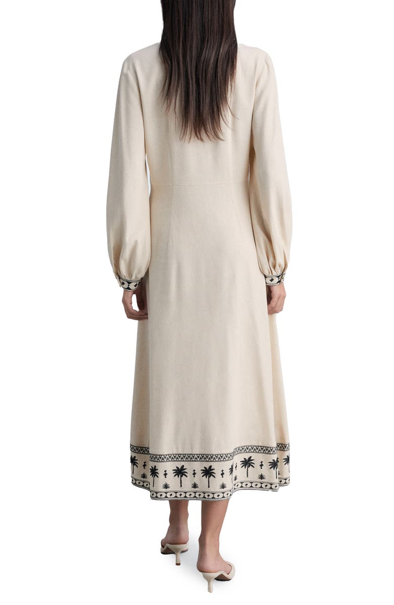 MANGO Long Sleeve Cotton Shirtdress, Alternate, color, Beige
