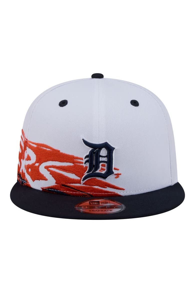 Men's New Era White/Navy Detroit Tigers 9FIFTY Snapback Hat, Alternate, color, White