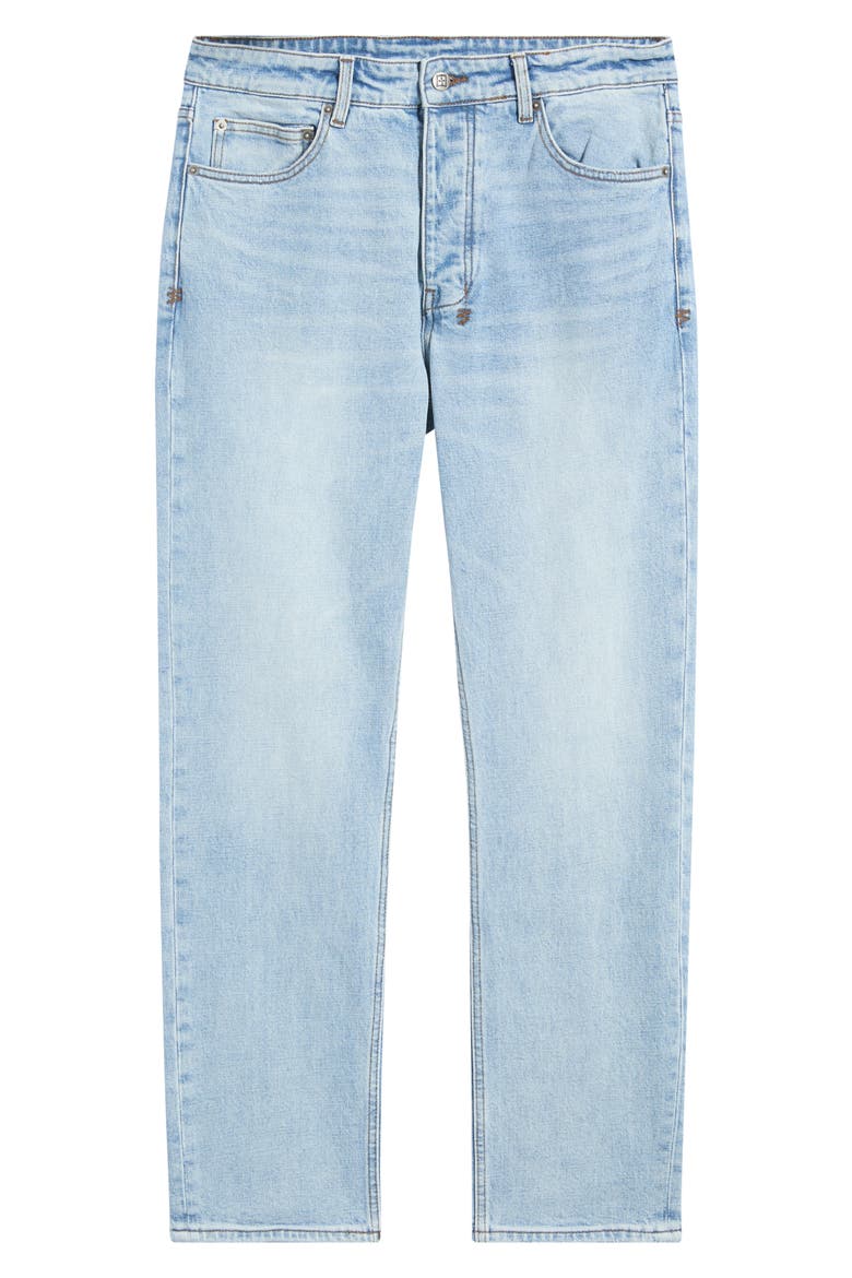 Hazlow Krystal Ghost Straight Leg Jeans, Main, color, DENIM