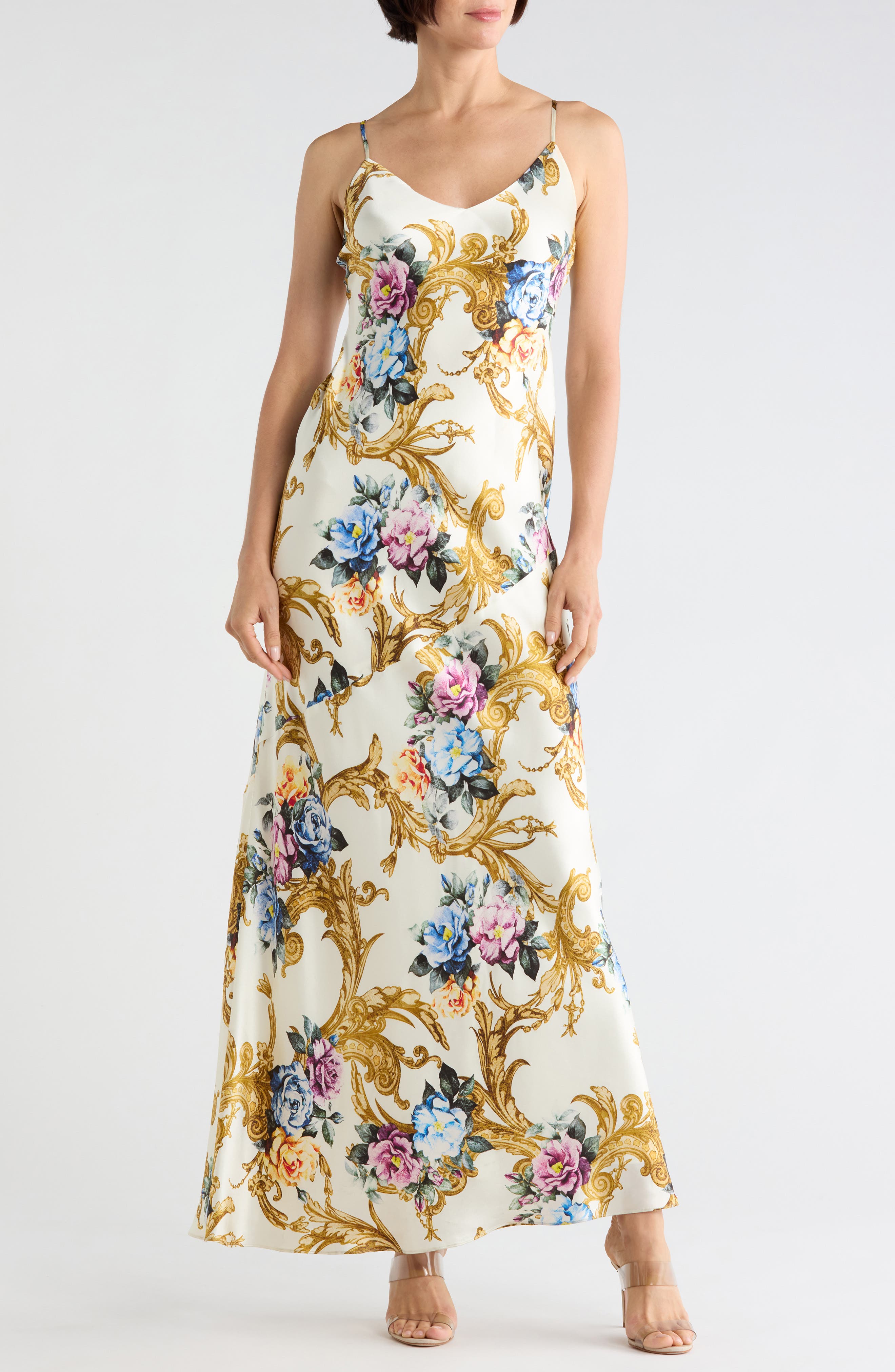 Serita Bias Cut Silk Maxi Dress
