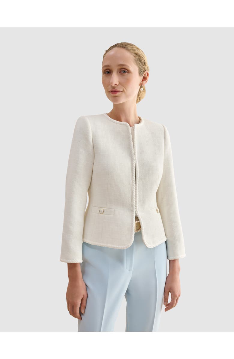 HOBBS LONDON Otillia Textured Jacket, Main, color, Ivory
