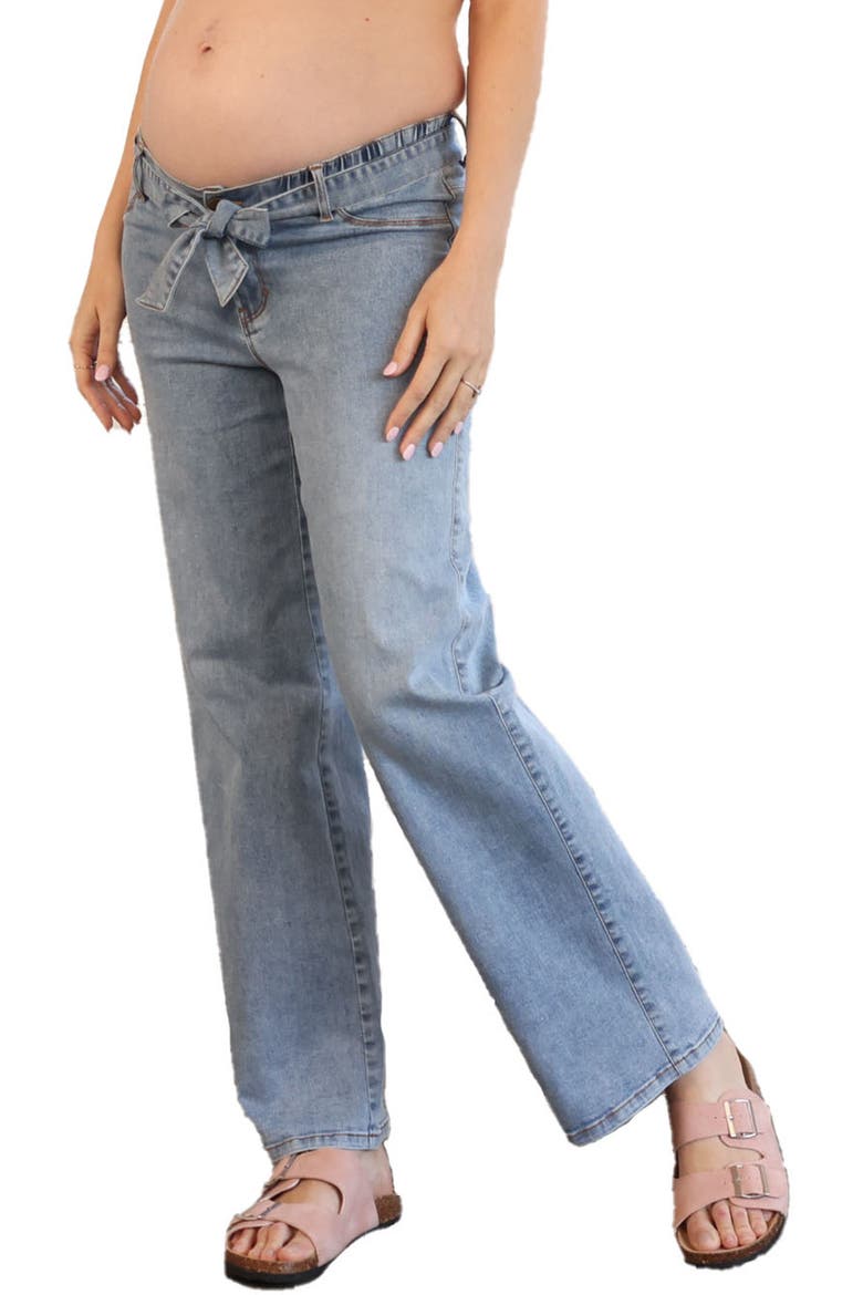 Maternity Wide Leg Jeans, Main, color, WASH BLUE