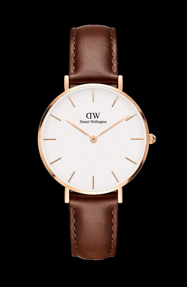 Daniel Wellington Classic Petite Leather Strap Watch, 32mm, Alternate, color, 