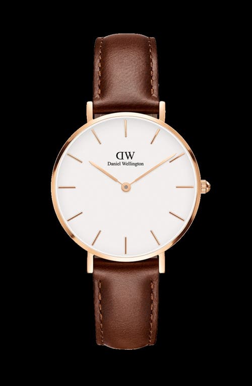 Daniel Wellington Classic Petite Leather Strap Watch, 32mm In Multi
