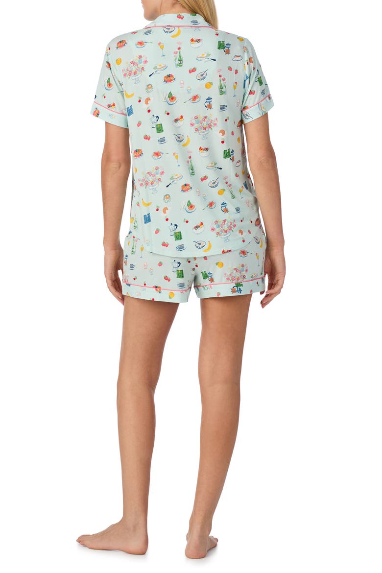 print short pajamas, Alternate, color, LIGHT GREEN/ PRINT