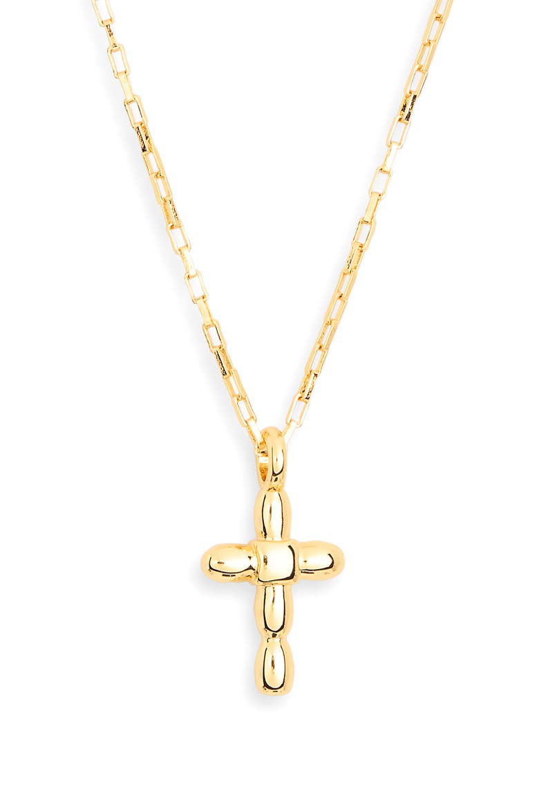 Bubble Cross Pendant Necklace, Main, color, GOLD