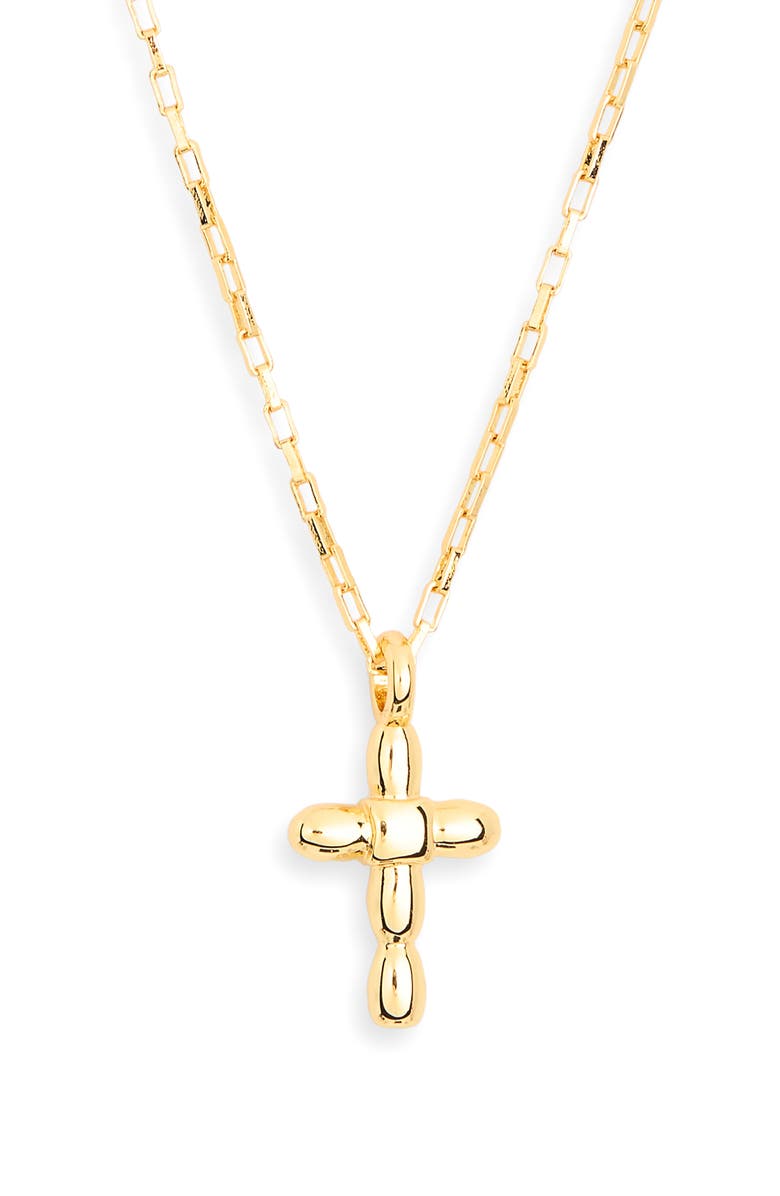 NORDSTROM RACK Bubble Cross Pendant Necklace, Main, color, Gold