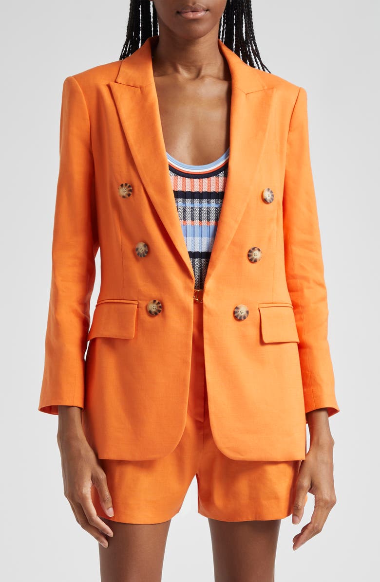 Veronica Beard Bexley Linen Blend Dickey Jacket, Main, color, Orange