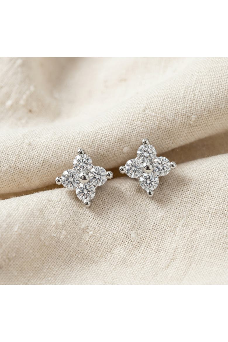 1/2Ct Jackie Diamond Studs 14k Gold Earrings Lab Grown, Alternate, color, 14k White Gold