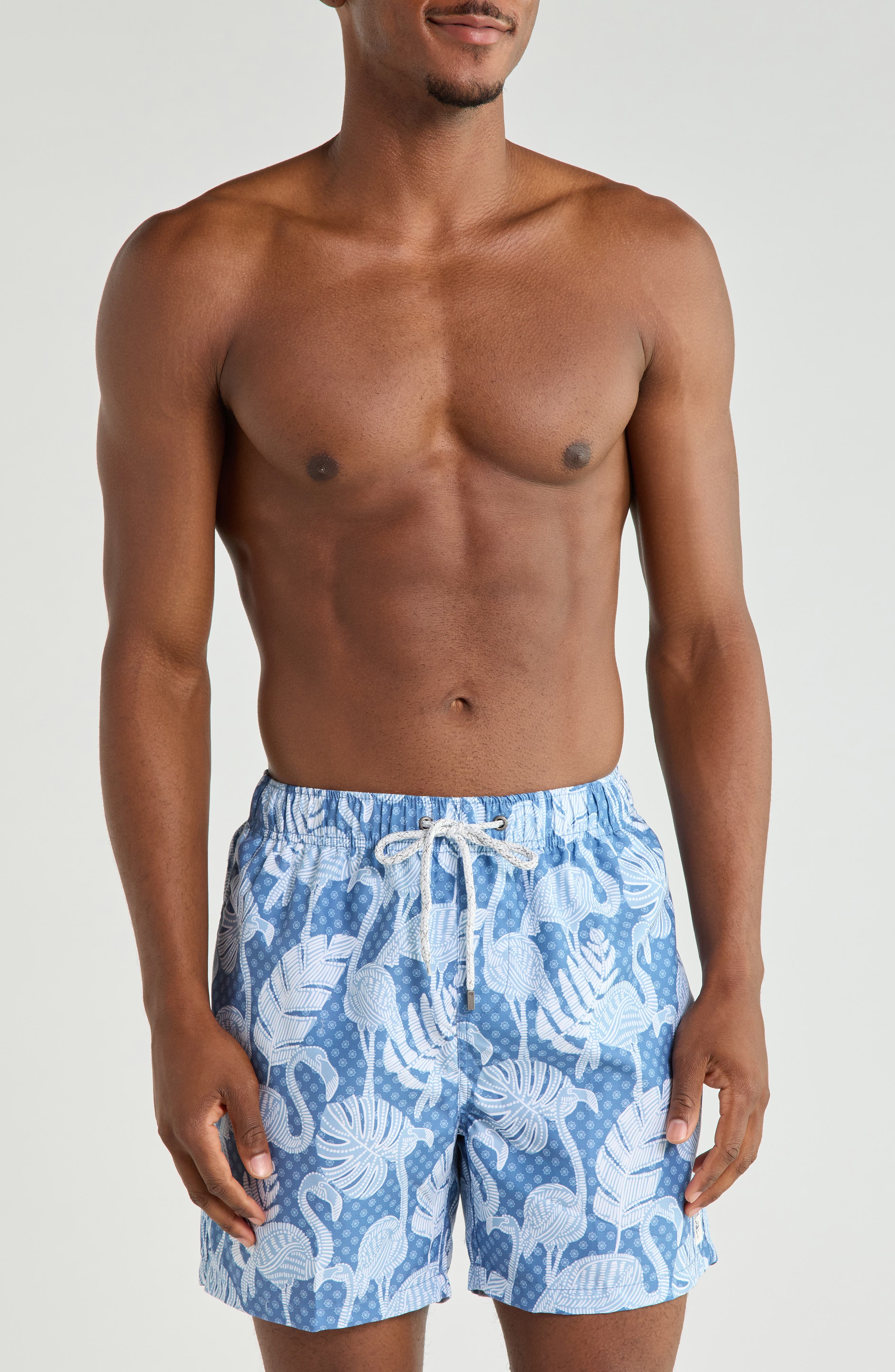 Flamingo Print Volley Swim Trunks