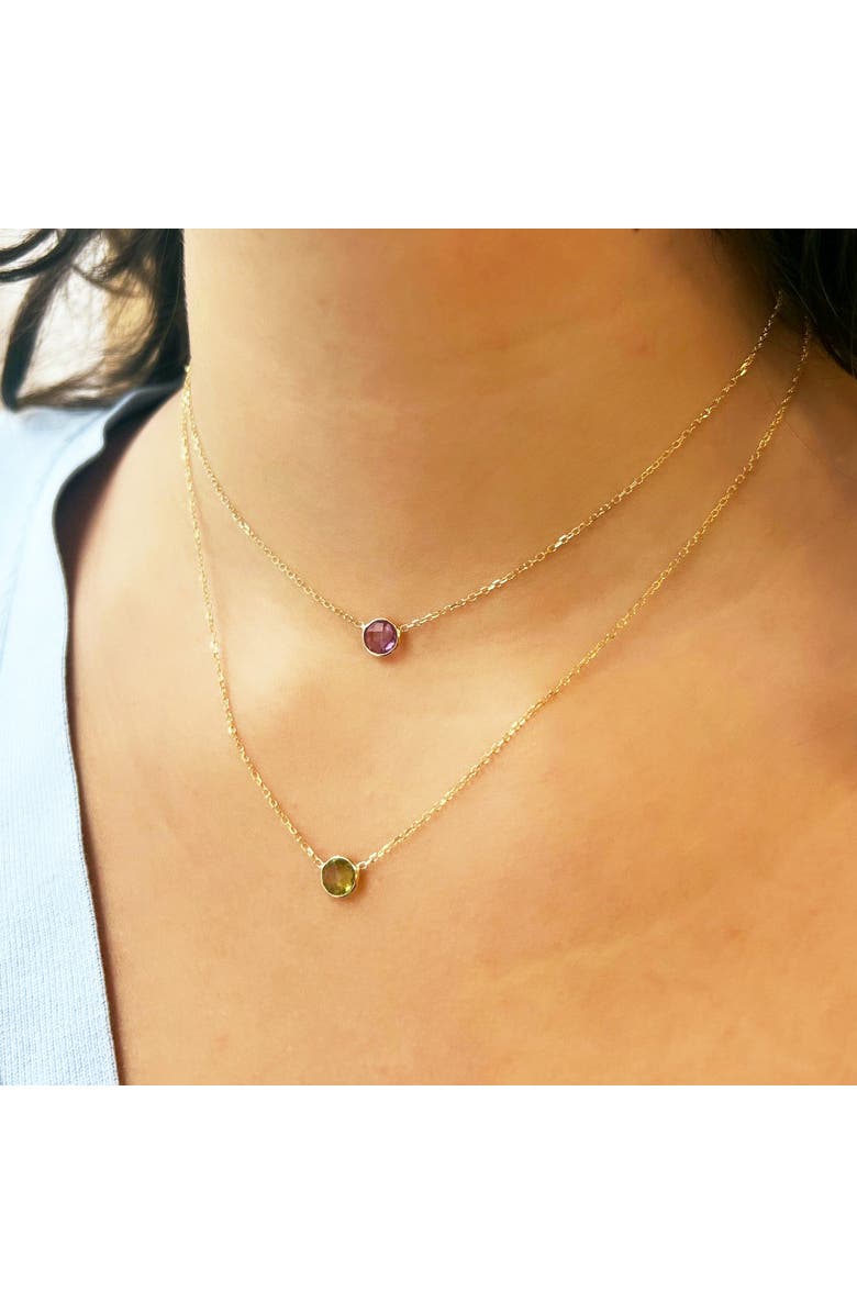 The Lovery Fine Jewelry Amethyst Single Bezel Necklace, Alternate, color, Amethyst