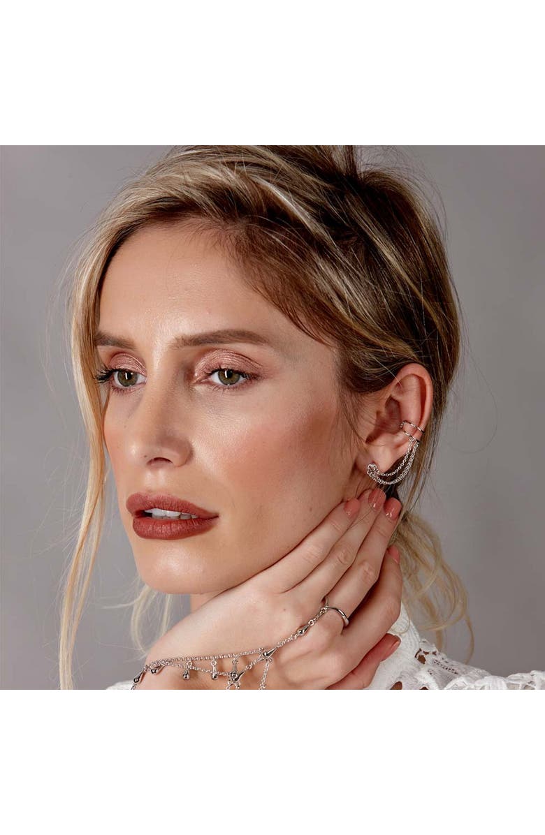 Lucy Quartermaine Art Deco Cuff And Stud With Chain, Alternate, color,