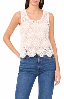 1.STATE Scallop Crochet Tank