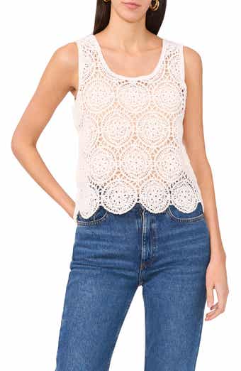 1.STATE Scallop Crochet Tank