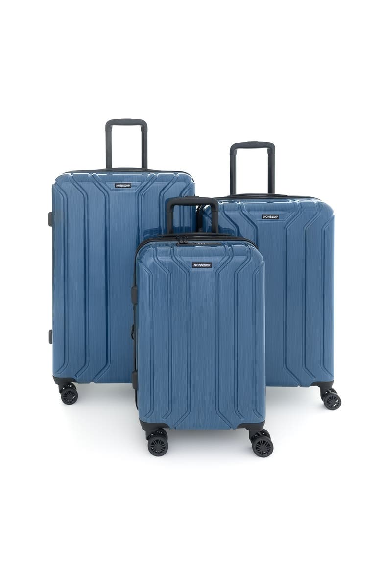 New York Elite 3 Piece (20"/24"/28") Luggage Set With 3 Packing Cubes, Main, color, Captain's Blue