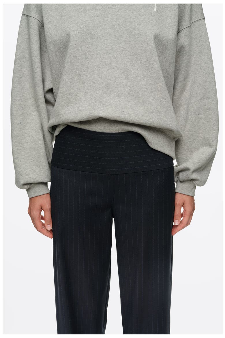 Striped Ankle-Length Maxi Trousers, Alternate, color, NAVY