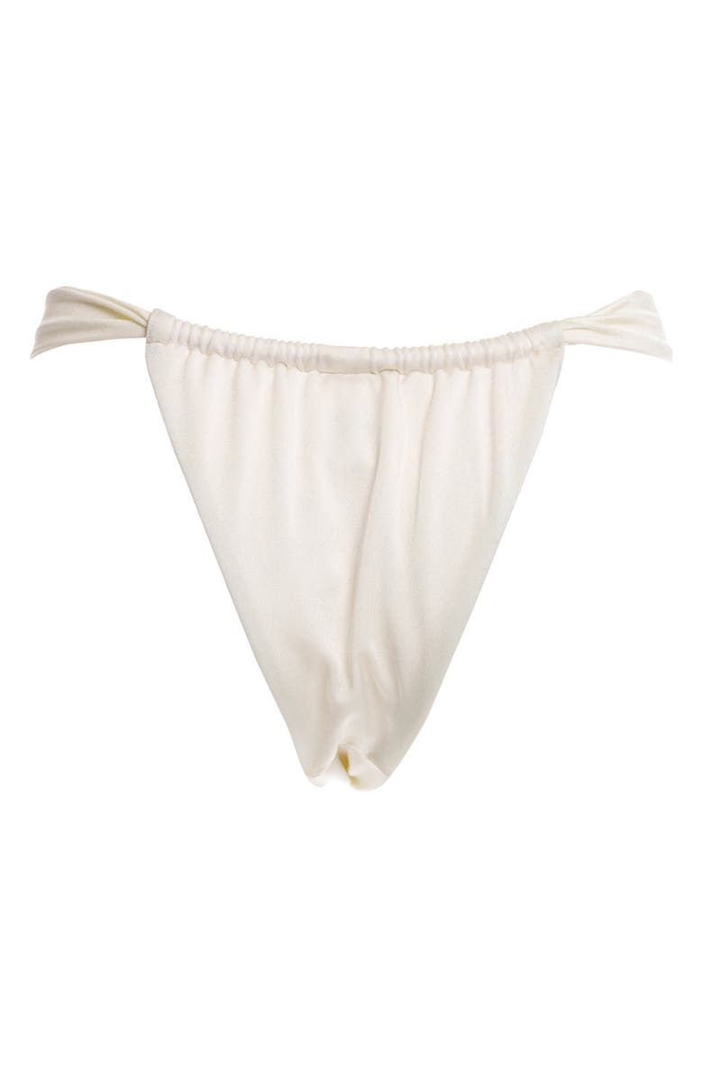 Agua Bendita Elsa Sereia Ruched Bikini Bottoms, Alternate, color, Beige