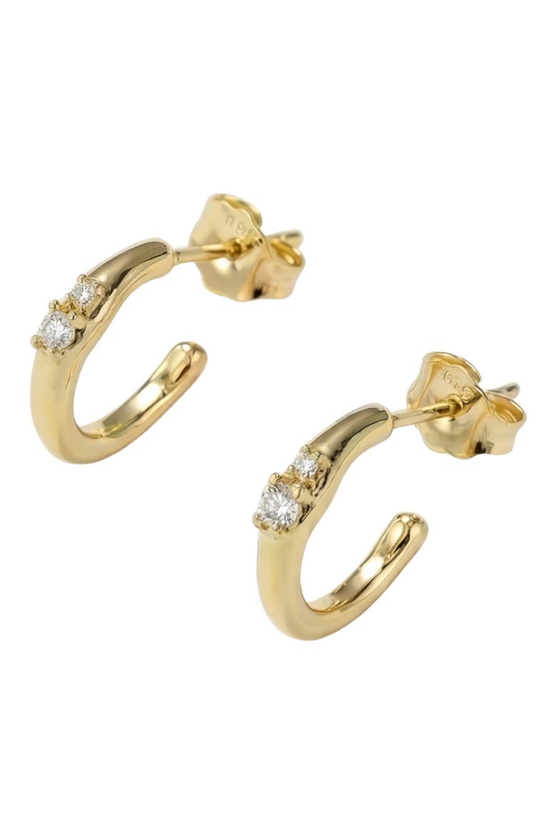 Cubic Zirconia Hoop Earrings, Alternate, color, GOLD