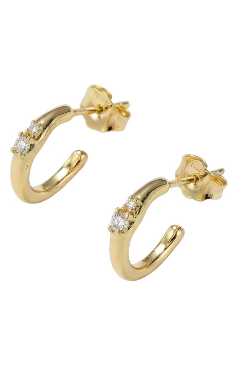 ARGENTO VIVO Cubic Zirconia Hoop Earrings, Alternate, color, Gold