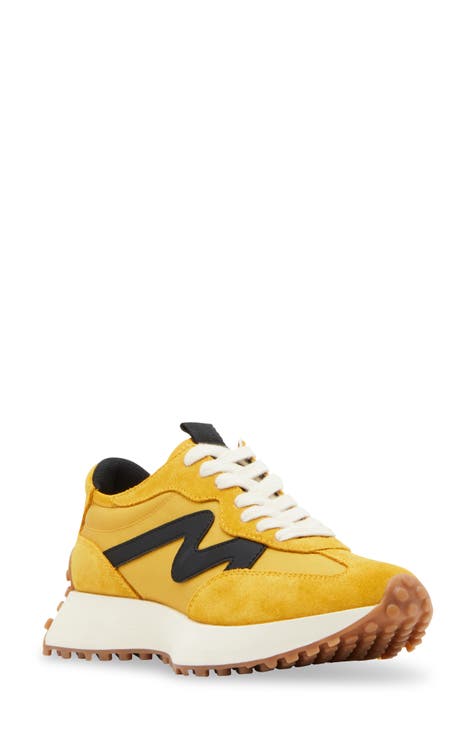 Mustard yellow fashion womens sneakers