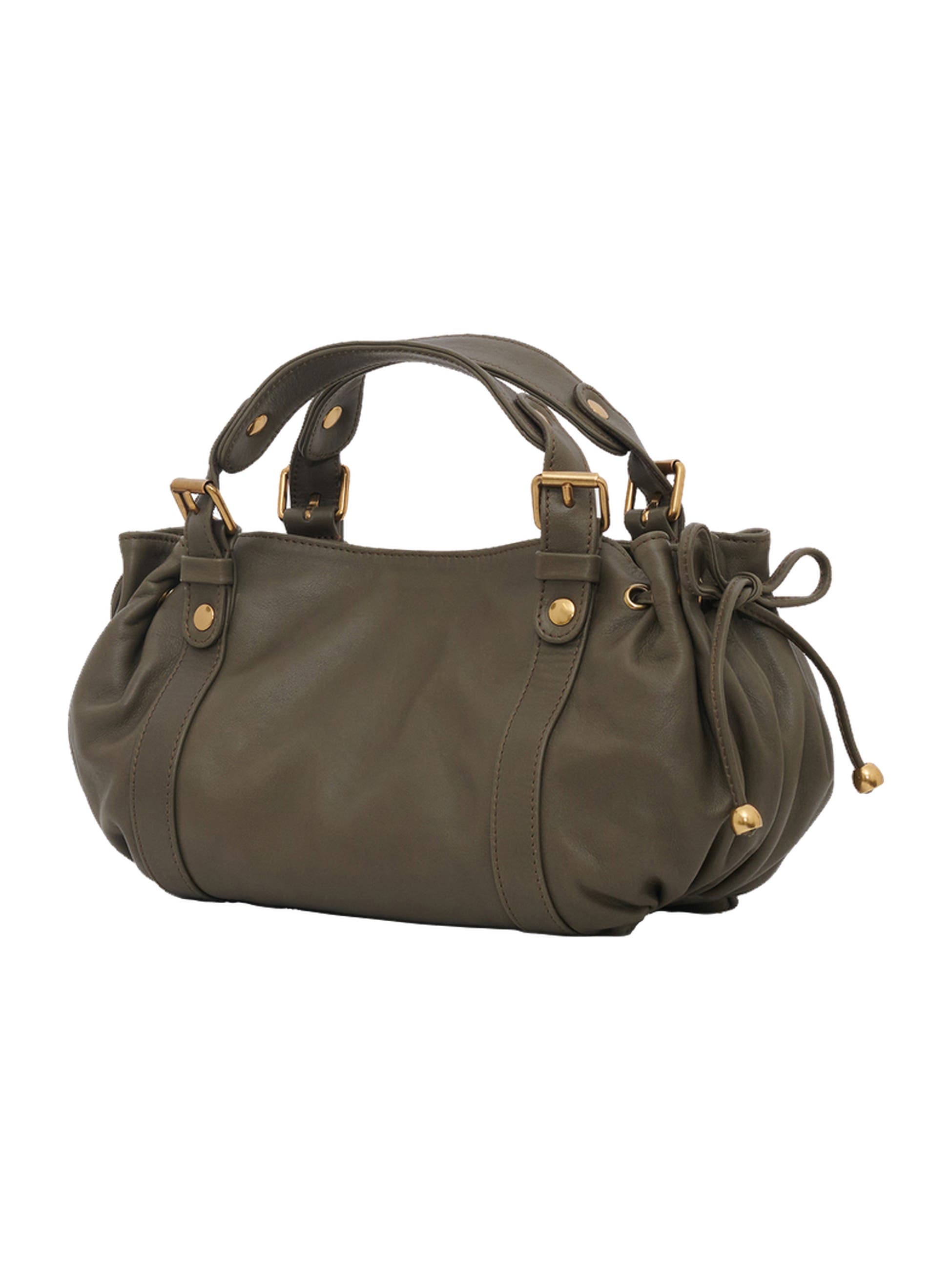 12H Mini Leather Handbag, Alternate, color, Khaki