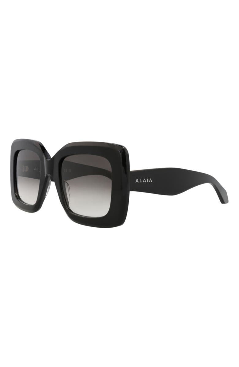 Alaïa 52mm Ombré Square Sunglasses, Alternate, color, Black Black Grey