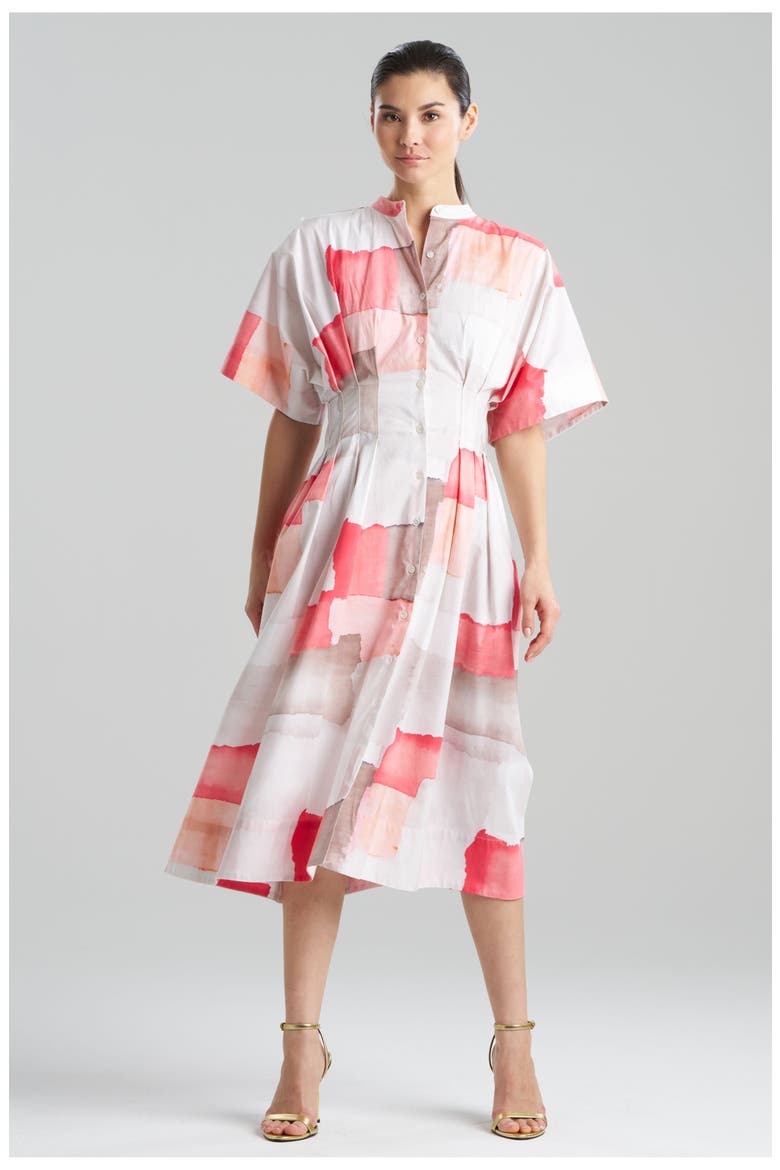 CHIYO Pleat Release Dress, Main, color, CORAL