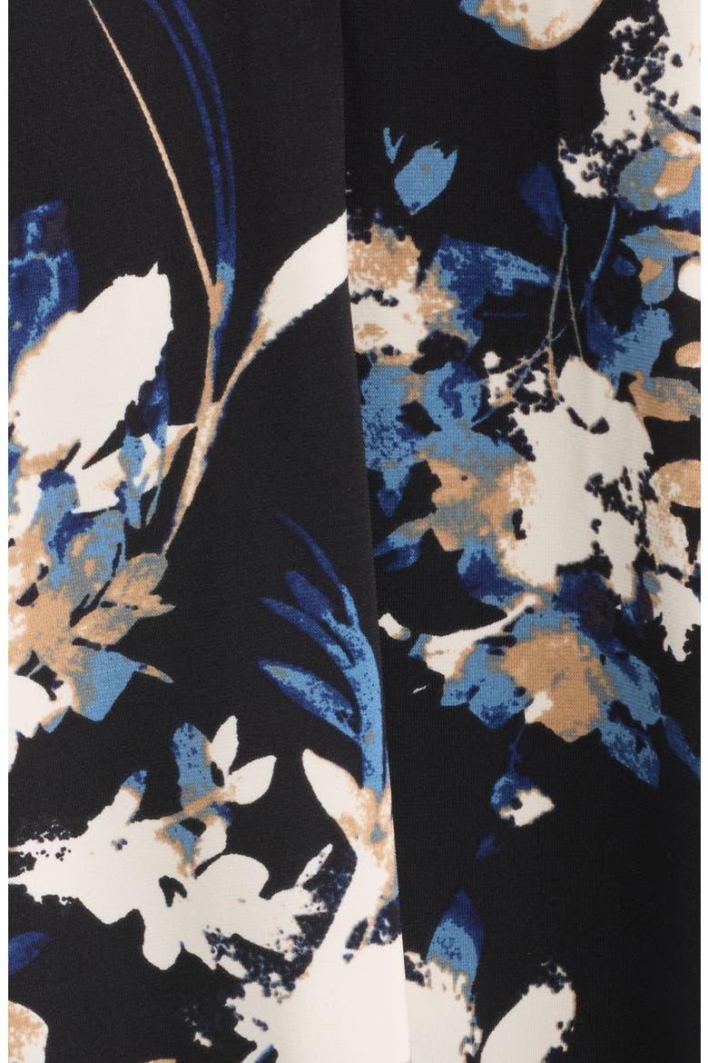 Floral Print Split Neck Top, Alternate, color, ANNE BLACK/ DUTCH BLUE MULTI