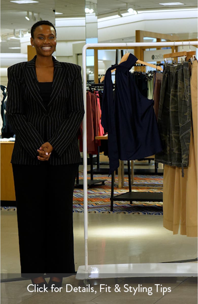 Tie Neck Asymmetric Charmeuse Halter Top, sales video thumbnail