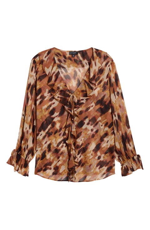 Print Ruffle Top