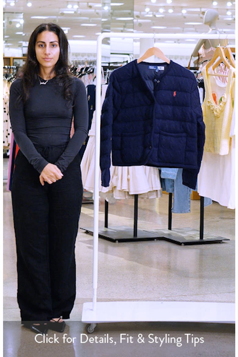 Padded Cable Stitch Wool & Cashmere Puffer Jacket video