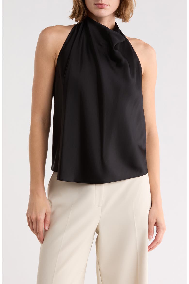 Ada Cowl Neck Sleeveless Top, Main, color, BLACK