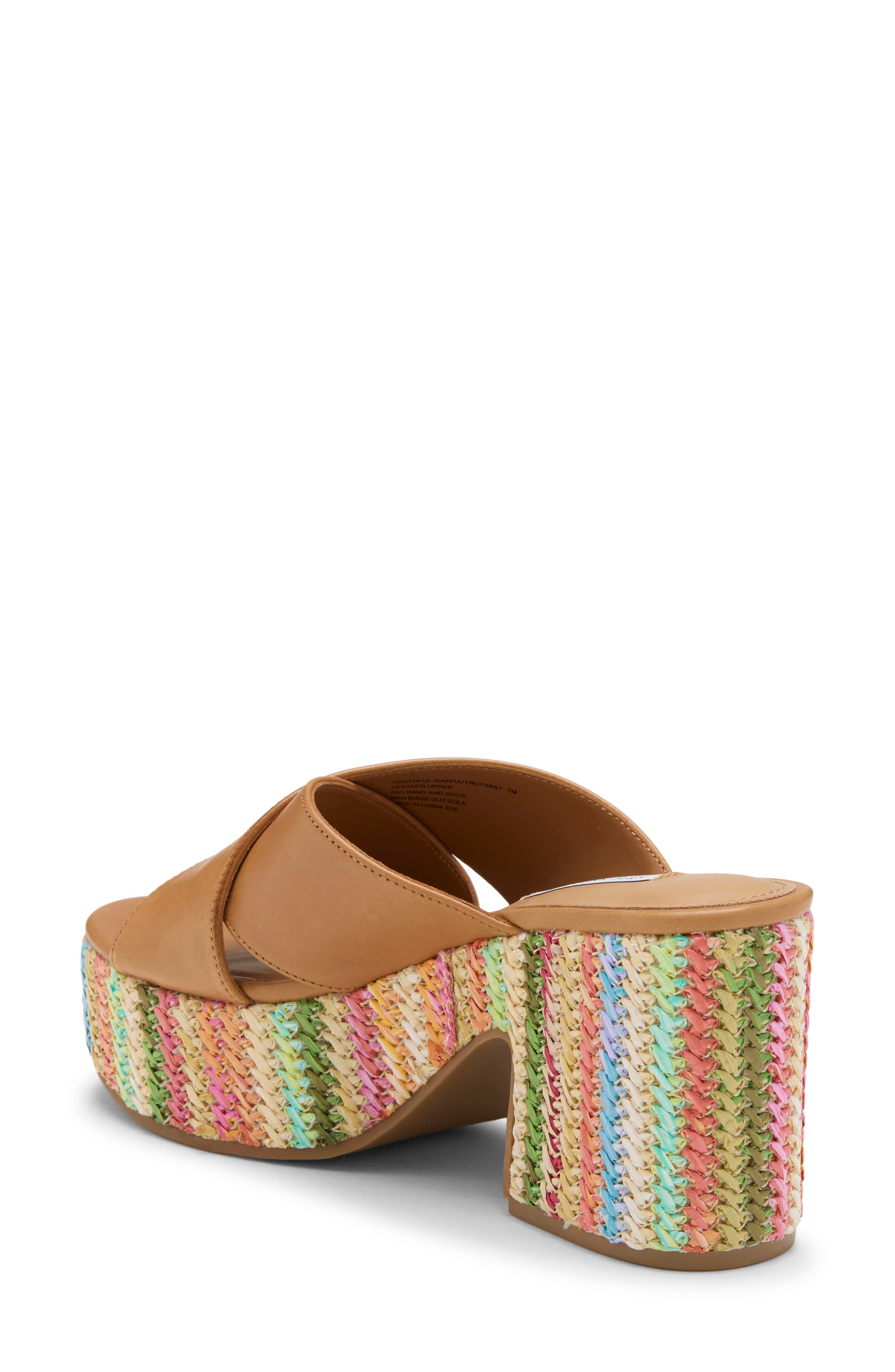 Truthful Raffia Platform Sandal, Alternate, color, BRIGHT MULTI