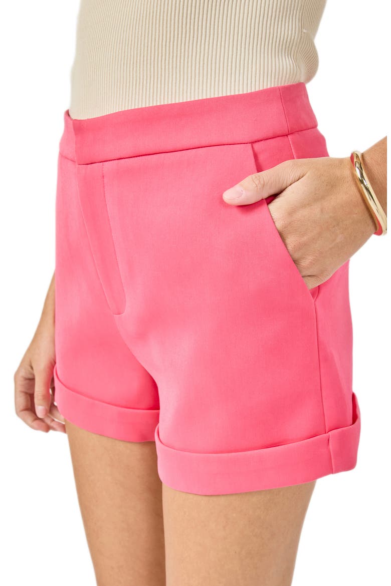 High Waist Tailored Shorts, Alternate, color, RASPBERRY SORBET