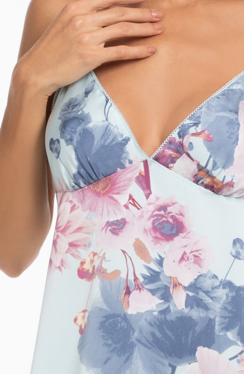 Midnight Bakery Print Satin Chemise, Alternate, color, Blue