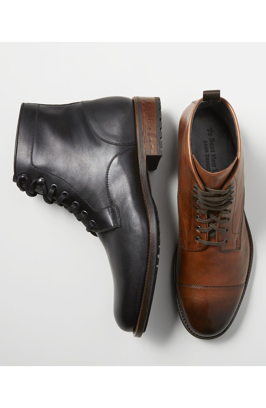 'Marcelo' Plain Toe Boot, Alternate, color, BLACK LEATHER