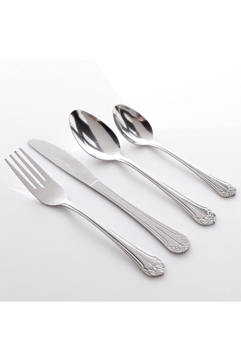 Mariano 24 Piece Flatware Set, Alternate, color, Metallic Silver