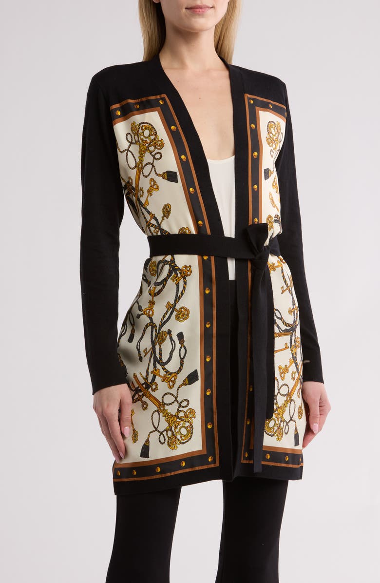 L'AGENCE Beverly Self Tie Longline Cardigan, Main, color, 