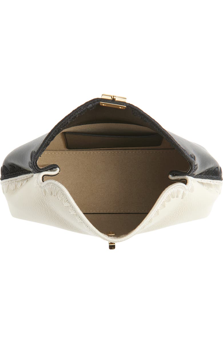 TOTEME Mini T-Lock Leather Clutch, Alternate, color, Black/ Milk