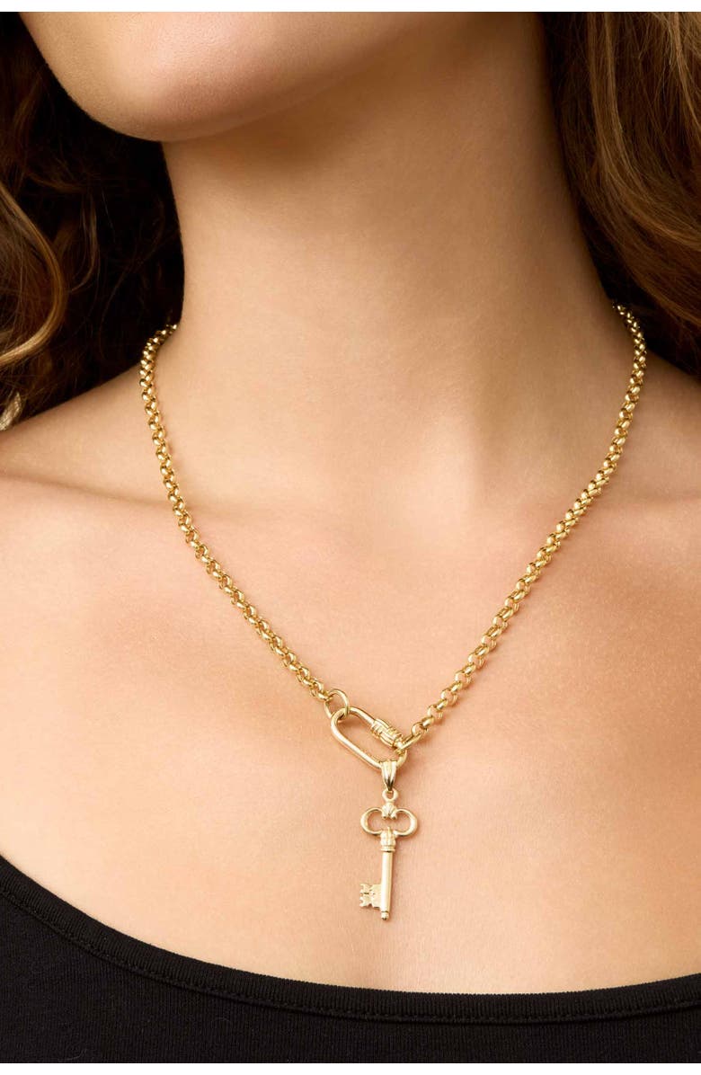 Oradina 14K Yellow Gold Maison Pendant Charm, Alternate, color, 14K Yellow Gold