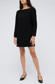 Kenneth Cole Drape Back Long Sleeve Shift Dress