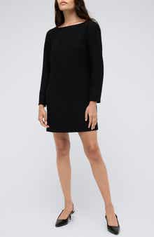 Kenneth Cole Drape Back Long Sleeve Shift Dress