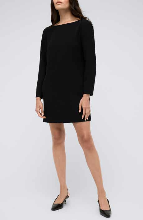 Kenneth Cole Drape Back Long Sleeve Shift Dress