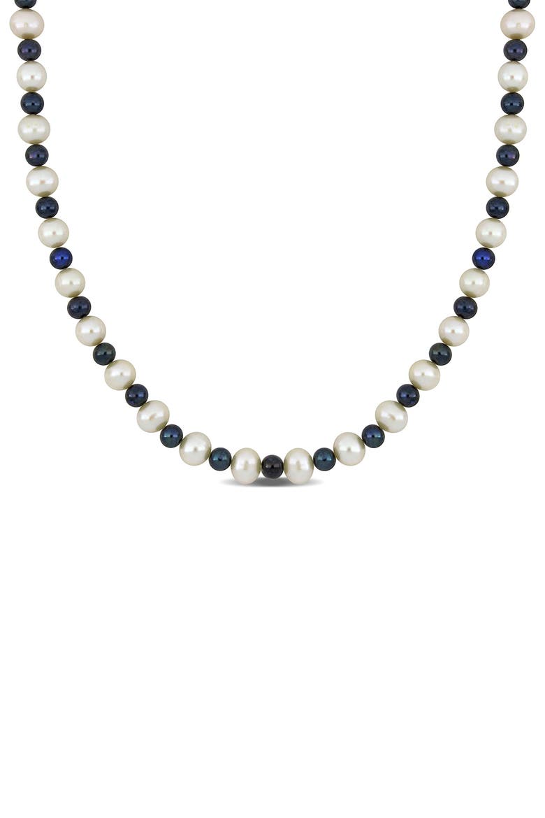 Men's 5–7.5mm Multicolor Freshwater Pearl Necklace, Main, color, IVORY BLACK MULTI