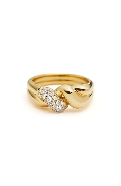 Molten Snow Double Statement Ring