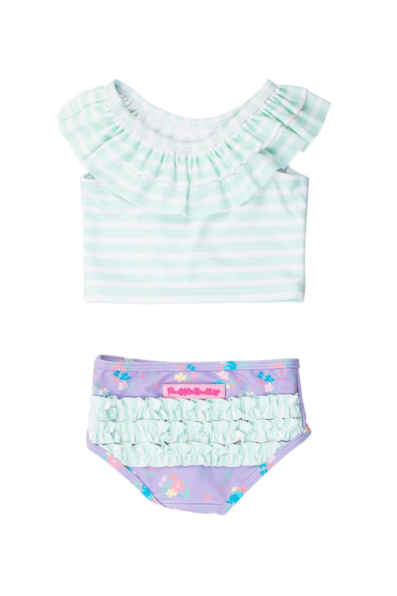 UPF50 Sun Protected Ruffle Tankini, Alternate, color, Purple Garden