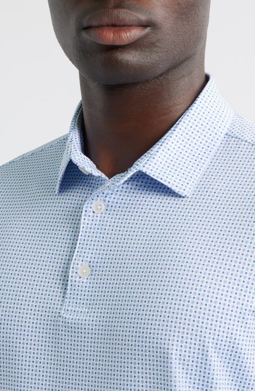 Mizzen + Main Mizzen+main Versa Trim Fit Dot Print Performance Golf Polo In Blue